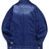 Ripped Design Button Fly Denim Jacket