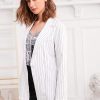 Pinstriped One Button Longline Blazer