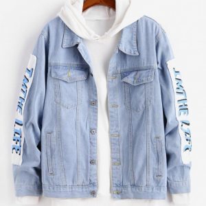 Graphic Printed Casual Denim Jacket