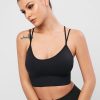 Criss Cross Rib-knit Hem Pullover Sport Bra