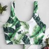 Palm Leaf Knot Cropped Bikini Top