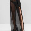 Sheer Tie Maxi Wrap Skirt