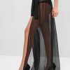 Sheer Tie Maxi Wrap Skirt