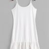 Tiered Flounce Slip Dress - Natural White M