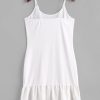 Tiered Flounce Slip Dress - Natural White M