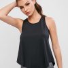 Back Split Mesh Panel Racerback Tank Top