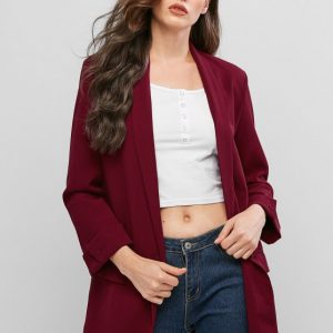 One Button Shawl Collar Solid Blazer