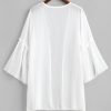 Flare Sleeve Open Front Longline Cover Up