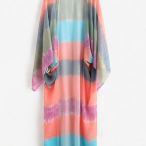 Dip Dye Longline Open Front Cover Up