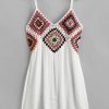 Colorful Crochet Panel Beach Dress