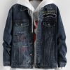 Pocket Design Letter Embroidered Denim Jacket