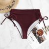 Side Cinched Textured Bikini Bottom