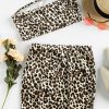 Leopard Velvet Bandeau Two Piece Dress