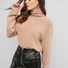 Drop Shoulder Turtleneck Jumper Sweater