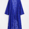 Lace See Thru Waterfall Longline Beach Cover Up