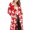 Christmas Elk Graphic Open Pocket Longline Cardigan