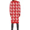 Christmas Elk Graphic Open Pocket Longline Cardigan