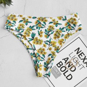 High Cut Floral Bikini Bottom