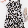 Leopard Print Slit A Line Cami Dress - Multi-a S