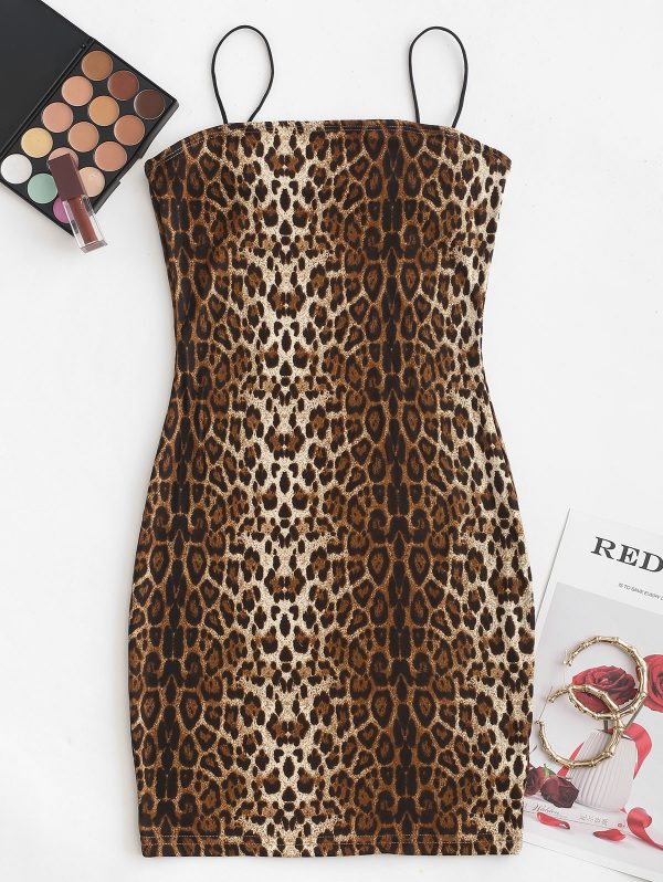 Cami Tiger Mini Bodycon Dress - Multi-b L