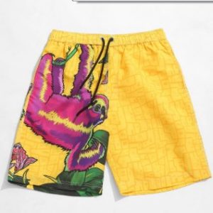 Animal Geometric Print Board Shorts