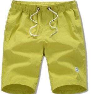 Appliques Solid Color Drawstring Beach Shorts