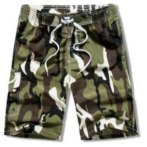 Camouflage Print Drawstring Casual Shorts