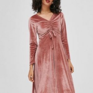 Cinched Velvet Dress