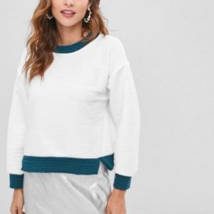 Color Block Split Hem Sweatshirt