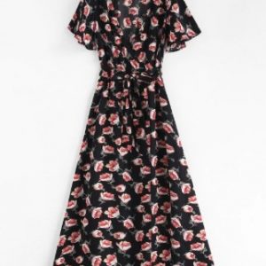 Crossover Maxi Floral Tea Dress