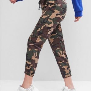 Drawstring Camouflage Print Cargo Jogger Pants - Acu Camouflage