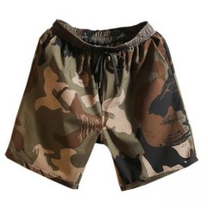 Drawstring Painting Print Casual Shorts