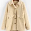 Drop Shoulder Longline Teddy Coat - Warm White