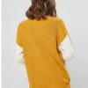 Drop Shoulder Mock Neck Color Block Pullover Sweater - Bee Yellow