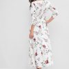 Flower Print A Line Maxi Bohemian Dress