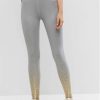 Foil Print High Waisted Workout Yoga Leggings - Gray Cloud