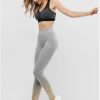 Foil Print High Waisted Workout Yoga Leggings - Gray Cloud