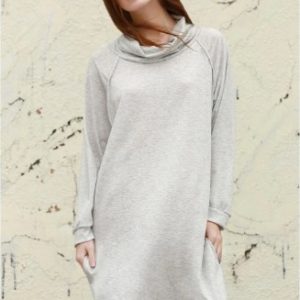 Heaps Collar Loose Dress - Gray