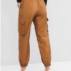 High Waisted Belted Pocket Jogger Pants - Wood