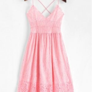 Lace Criss Cross Cami Dress