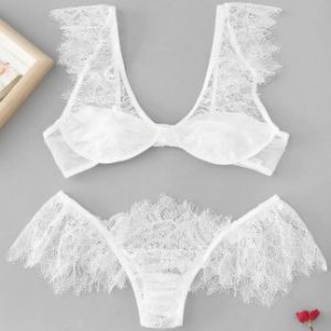 Lace Eyelash Lingerie Set