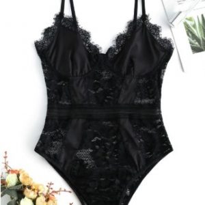 Lace Insert Cami Lingerie Teddy