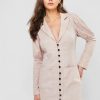 Lapel Button Up Pocket Dress