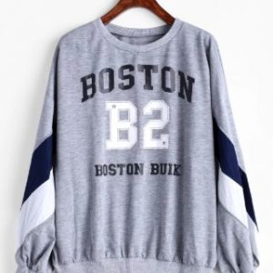 Letter Graphic Drop Shoulder Loose Sweatshirt