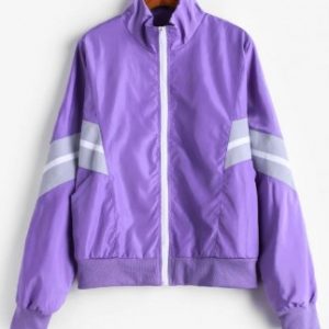 Loose Zip Up Pockets Windbreaker Jacket