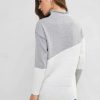 Mock Neck Two Tone Pullover Sweater - Multi