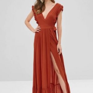 Ruffles Wrap Maxi Dress