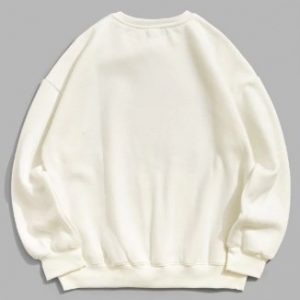 Solid Color Crew Neck Fleece Basic Sweatshirt