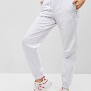 Space Dye Drawstring Jogger Pants - Light Gray