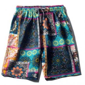 Tribal Floral Print Casual Board Shorts